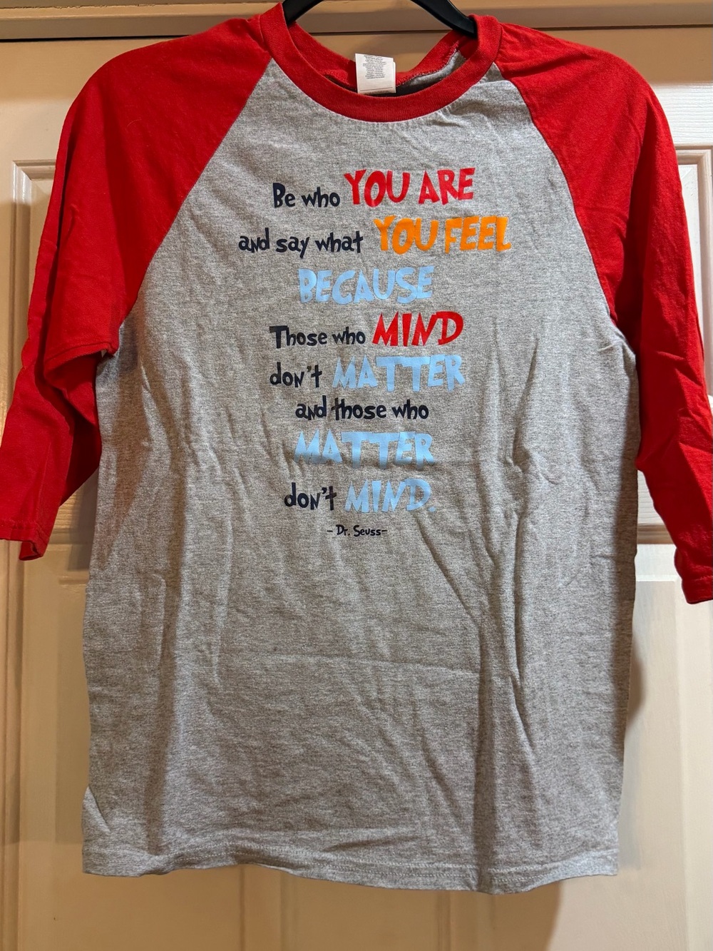 Dr. Seuss Red & Gray Raglan Tshirt